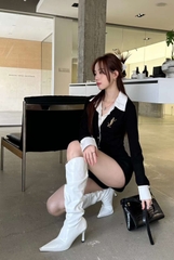 G003 (Bốt) Boots Cổ Cao Nữ Dưới Gối Gót Nhọn Hàng Đẹp Thời Trang