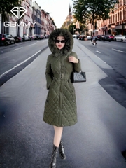 G9276 Áo Phao Nữ Dáng Dài Qua Gối Siêu Nhẹ Dày Ấm Thời Trang