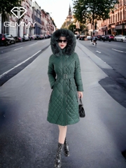 G9276 Áo Phao Nữ Dáng Dài Qua Gối Siêu Nhẹ Dày Ấm Thời Trang