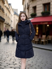 G9372 Áo Phao Nữ Dáng Dài Siêu Nhẹ Dày Ấm Thời Trang