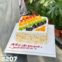 Bánh kem bắp B207 hình vuông trái cây rực rỡ