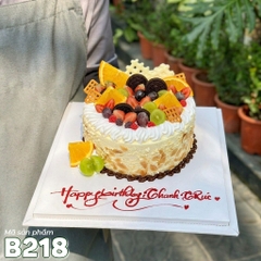 Bánh kem bắp B218 đế socola mix trái cây và bánh quy Oreo
