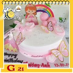 Bánh kem bé gái G21 say mê sắc hồng