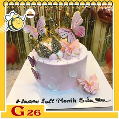 Bánh kem bé gái G26 sạng trọng hồng tinh tế