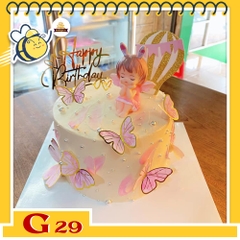 Bánh kem bé gái G29 hồ điệp hồng phấn