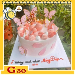 Bánh kem bé gái G30 vườn cánh bướm