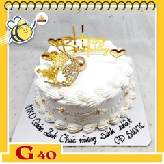 Bánh kem bé gái G40 trắng tinh khôi sang trọng