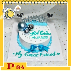 Bánh kem bé trai P84 đơn giản sang trọng tinh tế