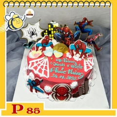Bánh kem bé trai P85 người nhện tông màu đỏ may mắn