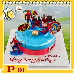 Bánh kem bé trai P91 người nhện siêu anh hùng