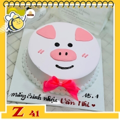 Bánh kem vẽ hình dễ thương Z41 con heo xinh