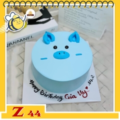 Bánh kem vẽ hình dễ thương Z44 con heo xanh