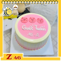 Bánh kem vẽ hình dễ thương Z46 con heo hợi