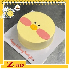 Bánh kem vẽ hình dễ thương Z50 con vịt màu yellow