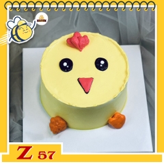Bánh kem vẽ hình dễ thương Z57 con gà vàng