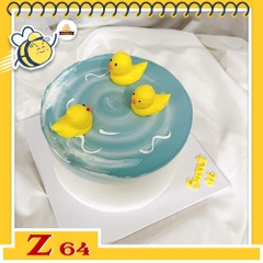 Bánh kem vẽ hình dễ thương Z64 con vịt dễ thương
