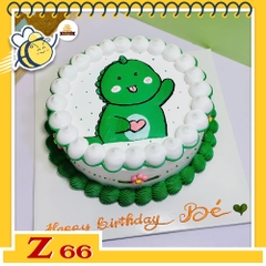 Bánh kem vẽ hình dễ thương Z66 con khủng long xanh
