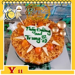 Bánh bông lan trứng muối sinh nhật Y11 trang trí phụ kiện phong cách đẹp