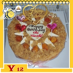 Bánh bông lan trứng muối sinh nhật Y12 ngon có phomai và chà bông cùng phụ kiện