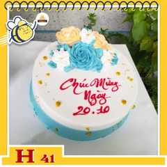 Bánh kem phụ nữ 20/10 H41 bắt hoa nhiều màu không quá rực rỡ mà sang trọng tinh tế
