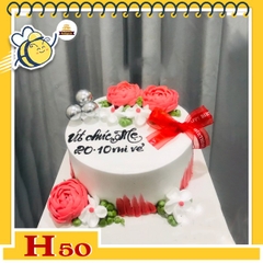 Bánh kem phụ nữ 20/10 H50 bắt hoa nhiều màu cực đẹp và ấn tượng
