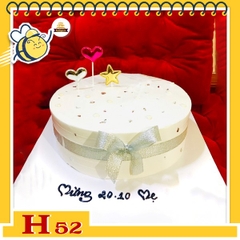 Bánh kem phụ nữ 20/10 H52 phong cách trắng không tì vết ấn tượng hiện đại