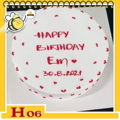 Bánh kem tặng người yêu H06 nền trắng chấm tim đỏ nhỏ xinh đơn giản mà tinh tế