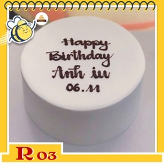 Bánh kem người yêu R03 đơn giản như đang giỡn full trắng ghi chữ ở giữa