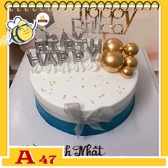 Bánh kem sinh nhật đơn giản và giản dị A47 white color xanh xao rất rất sang trọng và quý phái cho tới nam