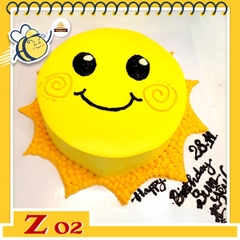 Bánh kem mặt cười Z02 ông mặt trời màu vàng cam cười tươi hết mức