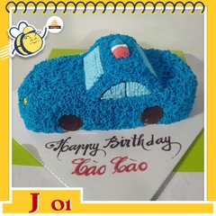 Bánh kem xe ô tô J01 chiếc ô tô màu xanh dương giống thật cho bé trai ngộ nghĩnh