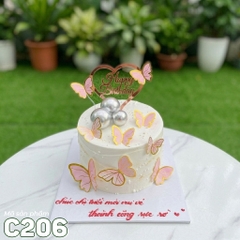 Bánh kem mini C206 cánh bướm hồng tinh khôi