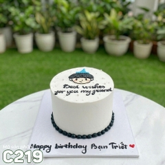 Bánh kem mini C219 phong cách vẽ tay tối giản