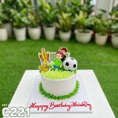 Bánh kem mini C221 chủ đề bóng đá sân cỏ năng động