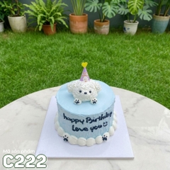 Bánh kem mini C222 tạo hình cún trắng 3D dễ thương