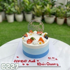 Bánh kem mini C227 Ombre xanh dương mix trái cây tươi