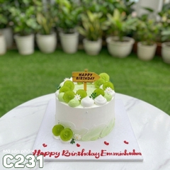 Bánh kem mini C231 mix nho xanh mẫu đơn thanh mát