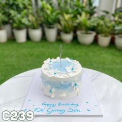 Bánh kem mini C239 phong cách Blue & White thanh khiết
