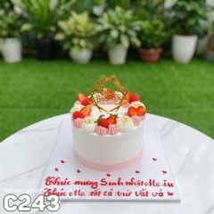 Bánh kem mini C243 dâu tây tươi mix vàng lá