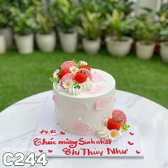 Bánh kem mini C244 bánh Oreo hồng và hoa cúc nhỏ