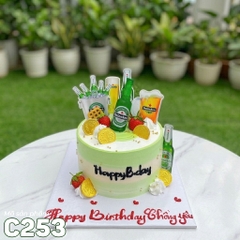 Bánh kem mini C253 xanh cốm mix bia Heineken