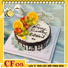 Bánh kem sinh nhật CF05 chảy socola đen cùng trái cây chuẩn vị tuổi thơ