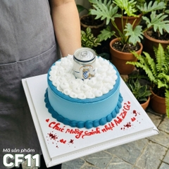 Bánh kem sinh nhật CF11 lon bia mẫu mới tone xanh dương