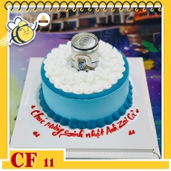 Bánh kem sinh nhật CF11 lon bia mẫu mới tone xanh dương