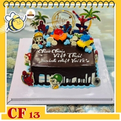 Bánh kem sinh nhật CF13 khuôn vuông phủ socola đen cho bé trai