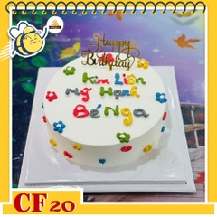 Bánh kem sinh nhật CF20 viết chữ nhiều màu sắc cực vui nhộn