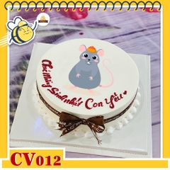 Bánh kem CV012 sinh nhật tuổi tí hình con chuột thú vị