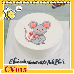 Bánh kem CV015 sinh nhật tuổi tí hình con chuột đáng yêu