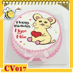 Bánh kem CV017 sinh nhật tuổi tí hình con chuột vui vẻ