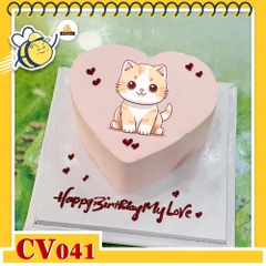 Bánh kem CV041 sinh nhật tuổi Mẹo hình con mèo dễ thương